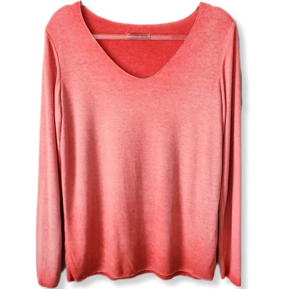 Women Dance In Paris Red Knit Top M L Italy Casual Coastal Breezy Minimalist NEW